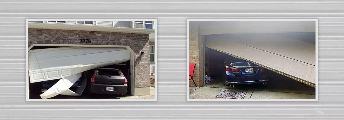 Repair Commercial Garage Door Got Hit By A Car in Huntley, Illinois